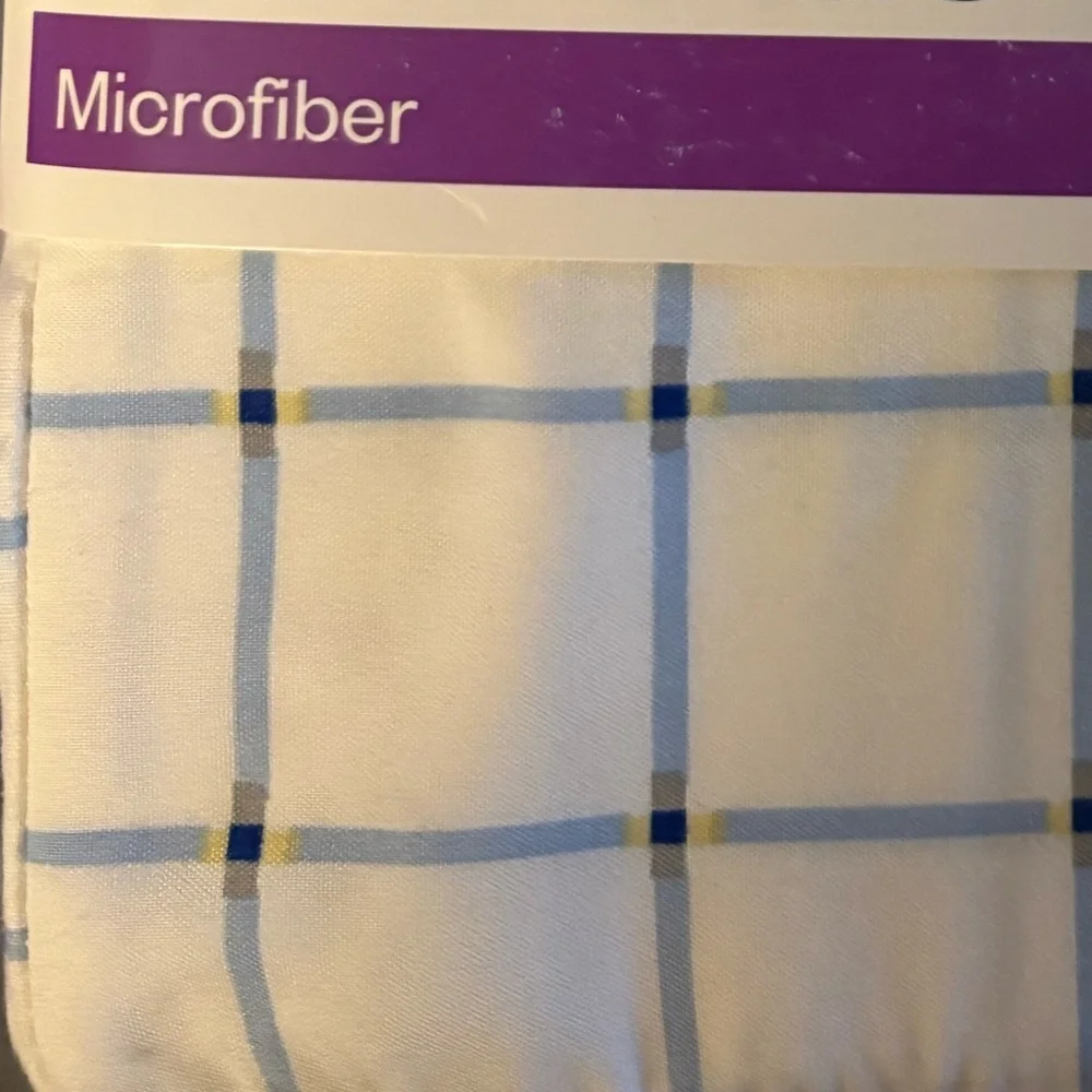 New-Room Essentials White & Blue Plaid Microfiber Sheet XL Twin‎ cotton soft